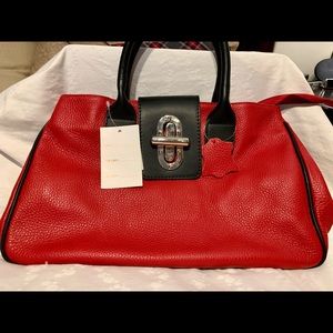 Genuine Leather Red and Black Handbag from Disney’s Minnie Mouse Collection